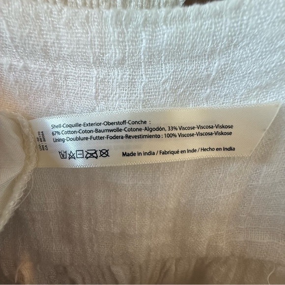 Free People FP One Dress Size S White Santorini Gauze Maxi Tiered Smocked - Picture 6 of 7